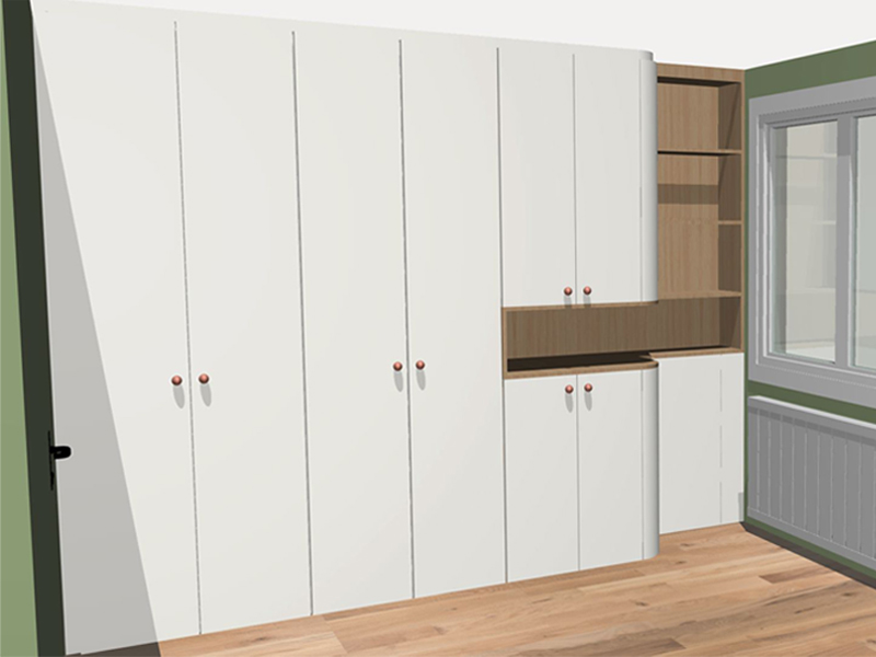 Perspective dressing ecru et bois