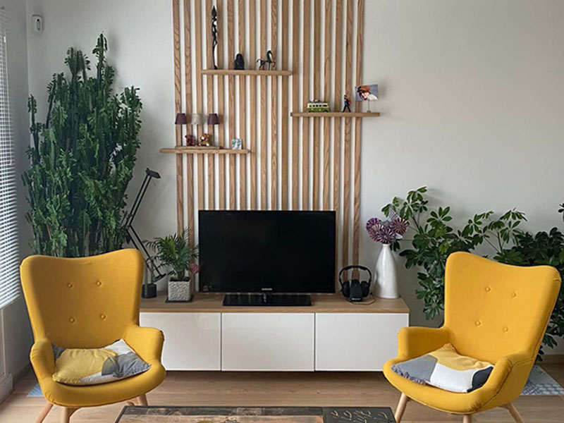 salon fauteuils jaunes