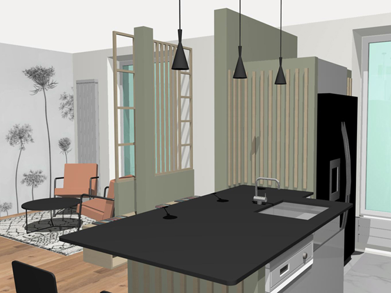 Perspective plan travail cuisine