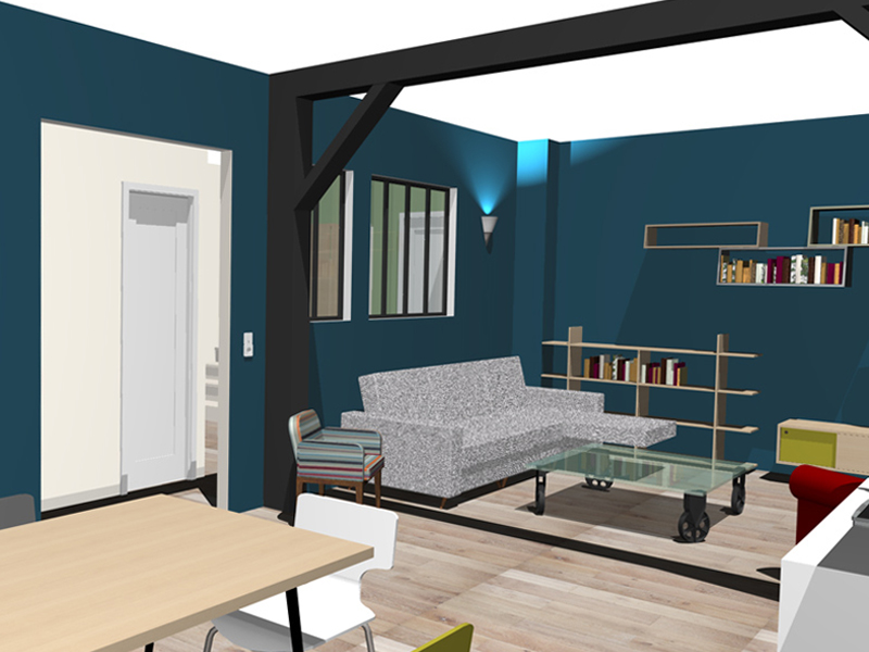 Perspective sur salon