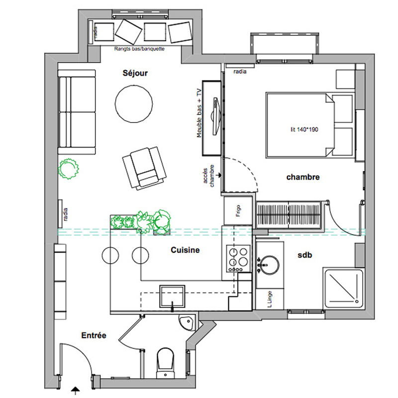 Plan appart ancien projet 2 - esprit vintage