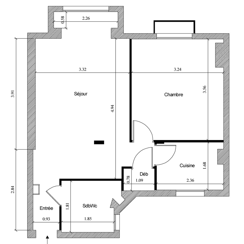 Plan appart ancien originel