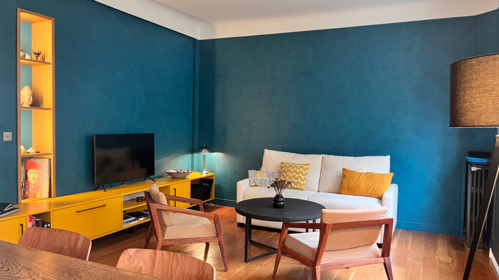 Vue sur canapé salon