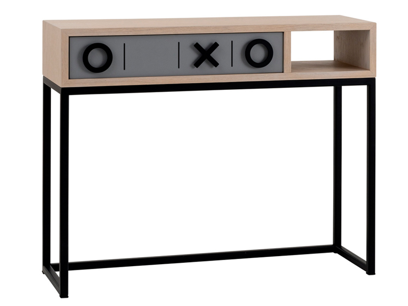 Console gris et chêne