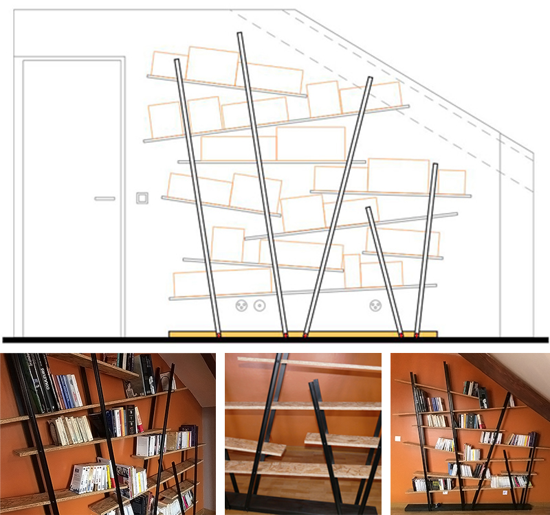 Montage plan et photos bibliothèque